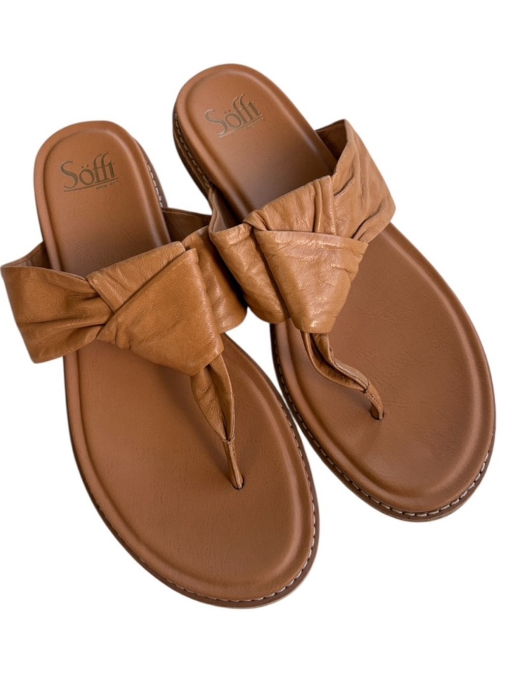 Like New Sofft Leather Essie Sandals Tan Size 9.5
